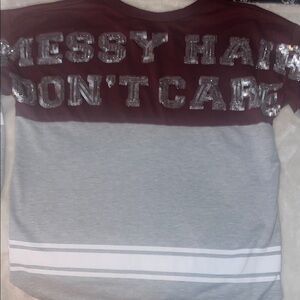 Rue21 Burgundy and Gray Long Sleeve Tee